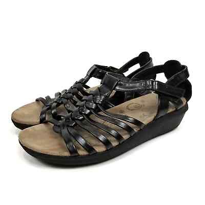 #ad Baretraps Women#x27;s Fanabella Black Vegan Faux Leather Gladiator Sandals 6.5 $24.99