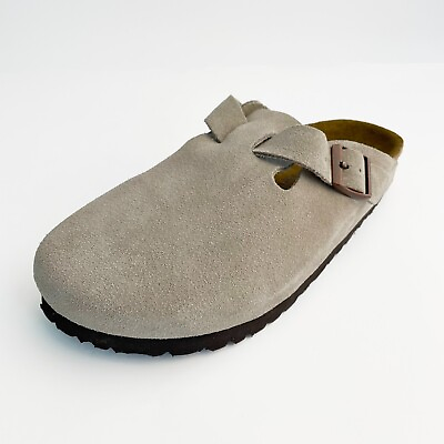#ad Birkenstock Boston Soft Suede Leather comfort slippers Women#x27; shoes Taupe Narrow $109.00