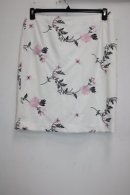#ad Kasper Women#x27;s Emboridered Floral Scuba Crepe Slim Skirt Tutu Pink Multi 14 $15.99