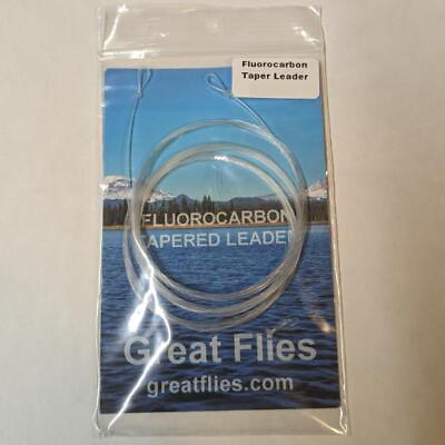 #ad Great Flies Fluorocarbon Tapered Leader 3 pack available in 0X 1X 2X 3... $7.69