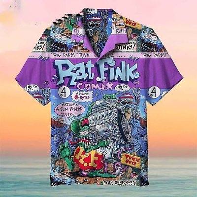 #ad Rat Fink Rattail Hot Rod Hawaiian Shirt $35.99