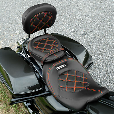 #ad Driver Passenger Seat Backrest Pad Fit For Harley Touring Electra Glide 09 23 US $138.99