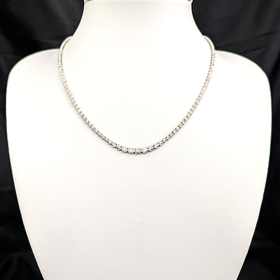 #ad #ad Estate Platinum All Around Natural Diamonds RIVIERA Tennis Necklace Vintage Gift $2698.00
