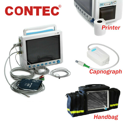 CMS8000 Vital Signs Patient Monitor Cardiac machine capnograph CO2 printerBag $599.00