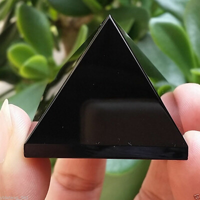 #ad #ad Natural Black Obsidian Quartz Stone Pyramid Chakra Healing Reiki Crystal Tower $4.27