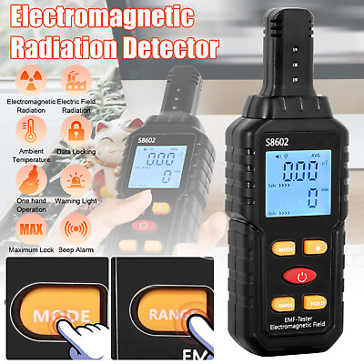 #ad LCD Radiation Detector Dosimeter EMF Meter Electromagnetic Tester Geiger Counter $17.98