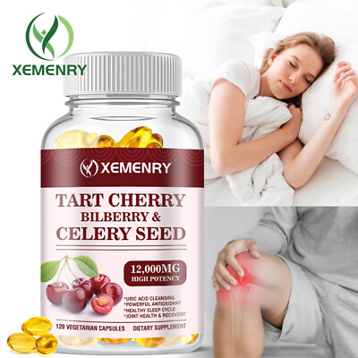 #ad Tart Cherry Bilberry amp; Celery 12000mg Muscle Recovery Uric Acid Cleanse C $13.23