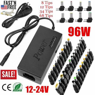 #ad 8 34 68 Tips 96W Universal Power Supply Charger for Laptop amp;Notebook AC DC Power $23.98