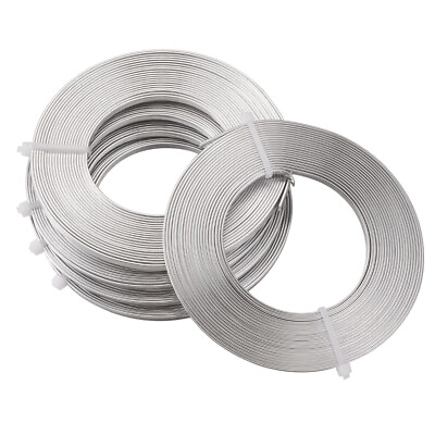 #ad 5 Rolls Silver Flat Aluminum Wires Smooth Tiny Wrapping Metal String Soft 3x1mm $14.86