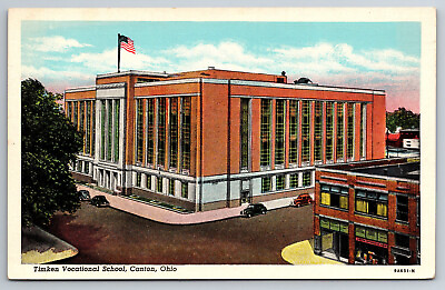 #ad Vintage Postcard OH Canton Timken Vocational School White Border 10682 $2.15
