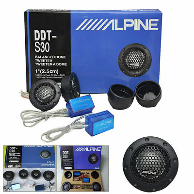 Pair Alpine DDT S30 360W 2.5CM 1quot; Soft Dome Balanced Car Audio Speakers Tweeters $16.89