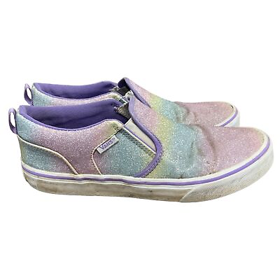 #ad Vans Asher Rainbow Glitter Slip On Skate Shoes In Multicolor Size 7.5 $32.00