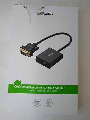 #ad UGREEN 20694 Active HDMI VGA Adapter 3.5mm Audio Jack Converter Fr TV Stick PC $11.99
