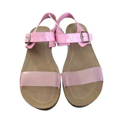 #ad BRAND NEW Steve Madden Pink Sandals Buckle Jelly Vegan Leather Girls Size 3 $19.88