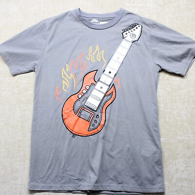 ThinkGeek Guitar T Shirt Mens Medium Gray Short Sleeve Tee Playable NO AMP $11.98