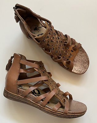 OTBT Bonitas Leather Gladiator Sandals Brown Copper Tassel Zip Strappy Size 6M $22.49