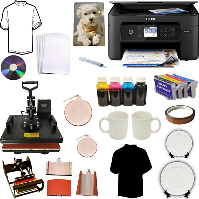 #ad 5in1 Combo Sublimation Heat Press Printer Wireles Tshirts Plates Mugs Bundle $499.99
