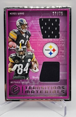 #ad #ad 2018 Panini Elements Transitions Materials Hines Ward Antonio Brown Steelers 75 $39.99