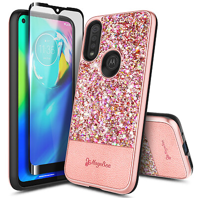 #ad For Motorola Moto G Power 2020 Case Bling Glitter Phone Cover w Glass Protector $7.99