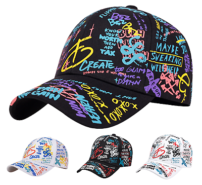 Graffiti Fashion Baseball Cap Women Men Unisex Adjustable Hat Casual Snapback $10.95