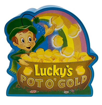 #ad Vtg Lucky#x27;s Pot O#x27; Gold Coin Bank Cereal Promotion Irish Leprechaun Lucky Charms $14.99