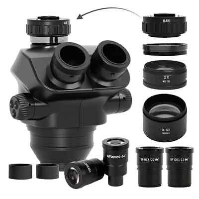 #ad Trinocular Head 3.5 200X Simul Focal Continuous Zoom Stereo Microscope Eyepiece $310.98