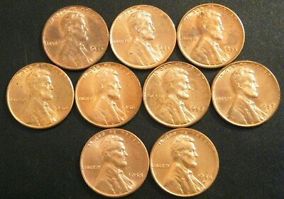 #ad Lincoln Wheat Penny Cent Choice Uncirculated Set 1955 PDS 1956 PD 57 PD 1958 PD $9.95