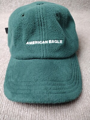 American Eagle Outfitters Green Turquoise Fleece Strapback Adjustable Hat Cap $14.95