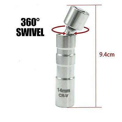 #ad 14MM amp; 16MM Thin Wall Magnetic Swivel Spark Plug Socket Removal 3 8 Inch Drive $9.29