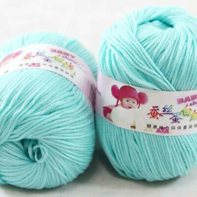 #ad AIPYARN 2Balls x50g Soft Cashmere Silk Velvet Baby Hand Knitting Crochet Yarn 09 C $23.28