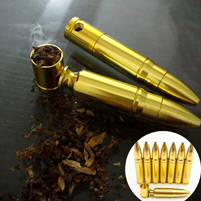 #ad 1x Portable Metal Aluminum Smoking Pipe Pocket Smoke Pipes Bullet Shaped Rocket* $2.65
