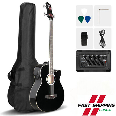 #ad Sell Well Electric Acoustic Bass Guitar 4 string 4 Band Equalizer EQ 7545RBlack $121.39