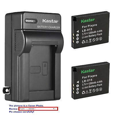 Kastar Battery AC Charger for Kokad LB 015 and Kokad PIXPRO WPZ2 Digital Camera $12.49