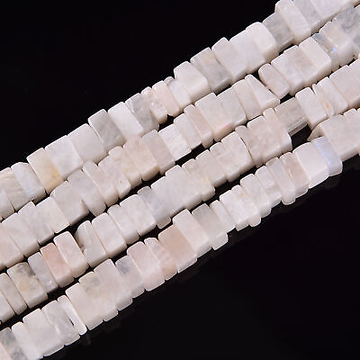 #ad Natural Rainbow Moonstone Square Heishi Disc Beads Size 3x6mm 15.5#x27;#x27; Strand $21.49