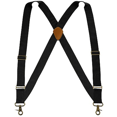 #ad Buyless Fashion Trucker Suspenders Men 48quot; Elastic Adjustable 1 1 4quot; X Braces $15.97