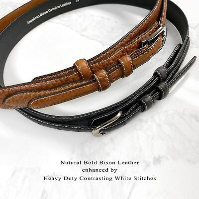 Western Ranger Belt Genuine Leather Ranger Bison Belt 1 3 8quot; 35mm Wide $32.95
