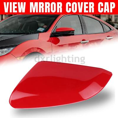 #ad Red Driver Left Side Door Wing Mirror Cap Cover For HONDA CIVIC 2016 2017 2021 $16.98