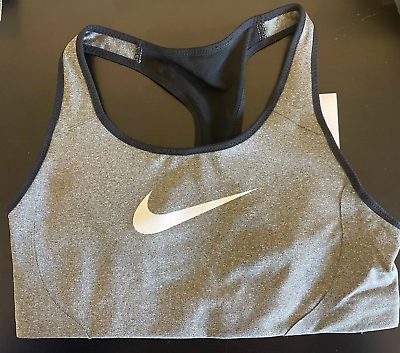 Nike Dri Fit Victory Shape Sports Bra Grey Black Multiple Sizes $16.99