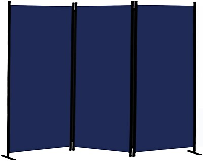 #ad 3 Panel Room Divider Privacy Partition Screen Freestand for Office Home Blue $37.99
