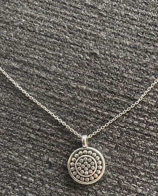 #ad NEW BRIGHTON Pebble Necklace Round Reversible Petite Silver Adjustable 16 19quot; $40.00