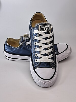 #ad Converse All Star Unisex Blue Metallic Sneakers Size 4.5 Mens 6.5 Womens US $18.99