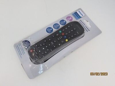 #ad PHILIPS Universal Remote Control Audio Video 3 Device Black SRP9232D 27 $7.99