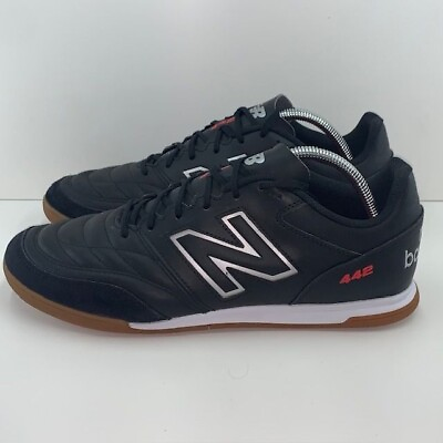 New Balance Mens 442 V2 Team Indoor Soccer Turf Shoes 11.5 2E Wide Black White $64.94
