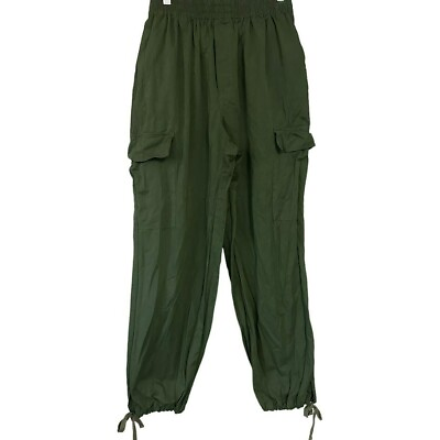 Urban Outfitters Green Cargo Parachute Jogger Pants Womens L $22.99