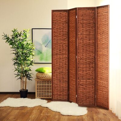#ad JOSTYLE 4 Panel Wood Bamboo Room Divider Folding Privacy Screen Partition 6FT US $115.99
