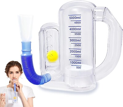 #ad Deep Breathing Trainer for Adults Breathing Exercise Device for Lungs 5000Ml $32.00