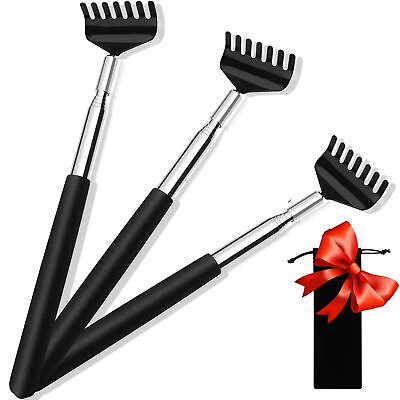 #ad 3 Pack Black Telescopic Back Scratcher ELASO Portable Extendable Stainless... $9.59