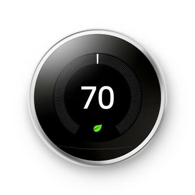 Google Nest 3rd Generation Learning Thermostat T3007ES Wi Fi Stainless Steel US $129.99