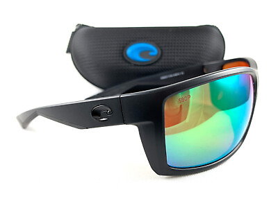COSTA DEL MAR Sunglasses Reefton 580P Blackout Green Mirror Polarized Brand New $106.50