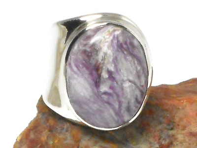 Large Adjustable Purple CHAROITE Sterling Silver 925 Ring #ad $145.00